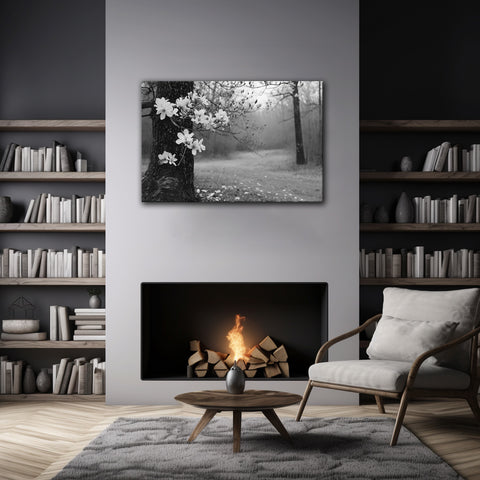 Black and White Blossom Tree Wall Art | Modern Canvas Art | Floral Home Decor | Nature Wall Art | Large Canvas Art